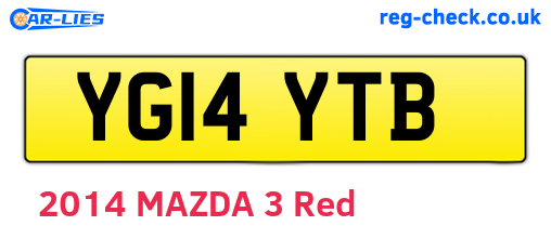 YG14YTB are the vehicle registration plates.