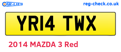 YR14TWX are the vehicle registration plates.