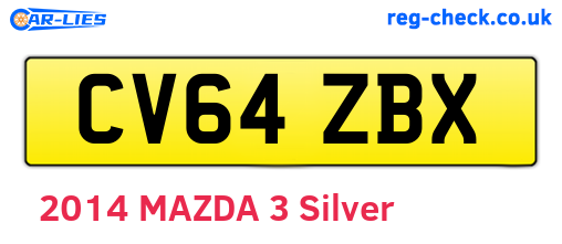 CV64ZBX are the vehicle registration plates.