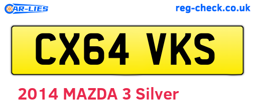 CX64VKS are the vehicle registration plates.