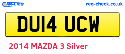 DU14UCW are the vehicle registration plates.