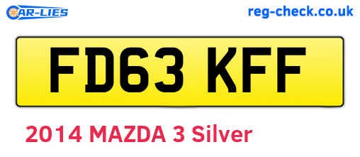 FD63KFF are the vehicle registration plates.