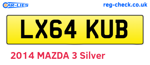 LX64KUB are the vehicle registration plates.