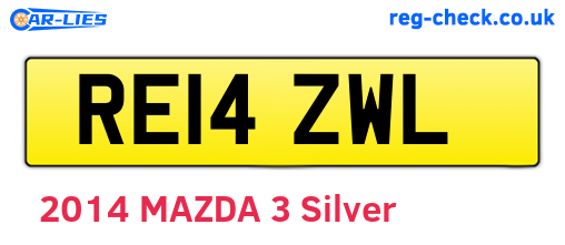 RE14ZWL are the vehicle registration plates.