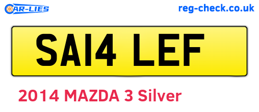 SA14LEF are the vehicle registration plates.