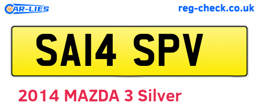 SA14SPV are the vehicle registration plates.