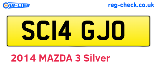 SC14GJO are the vehicle registration plates.