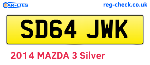 SD64JWK are the vehicle registration plates.