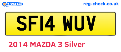 SF14WUV are the vehicle registration plates.