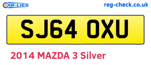 SJ64OXU are the vehicle registration plates.