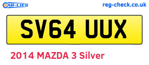 SV64UUX are the vehicle registration plates.