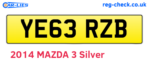 YE63RZB are the vehicle registration plates.