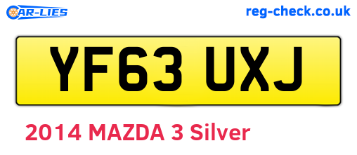 YF63UXJ are the vehicle registration plates.