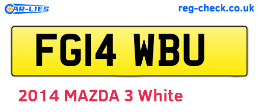FG14WBU are the vehicle registration plates.