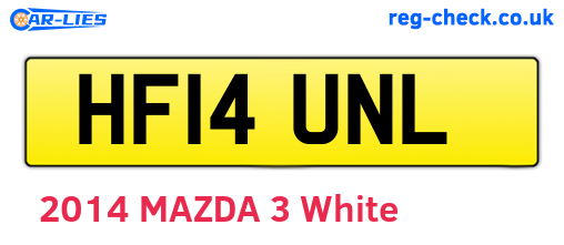 HF14UNL are the vehicle registration plates.