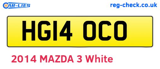 HG14OCO are the vehicle registration plates.