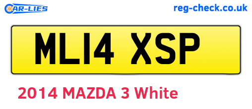 ML14XSP are the vehicle registration plates.