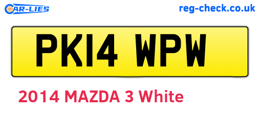 PK14WPW are the vehicle registration plates.