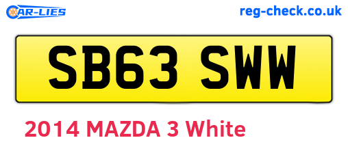 SB63SWW are the vehicle registration plates.