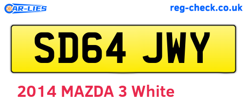 SD64JWY are the vehicle registration plates.