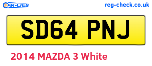 SD64PNJ are the vehicle registration plates.