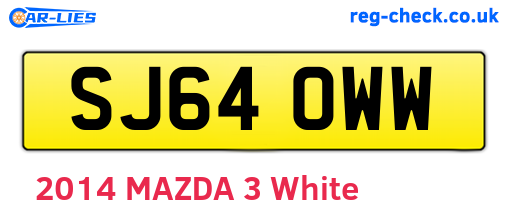 SJ64OWW are the vehicle registration plates.
