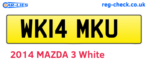 WK14MKU are the vehicle registration plates.