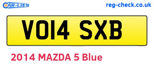 VO14SXB are the vehicle registration plates.