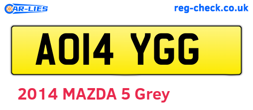 AO14YGG are the vehicle registration plates.