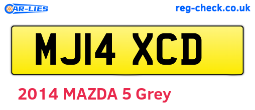 MJ14XCD are the vehicle registration plates.