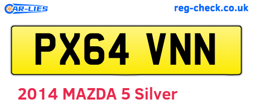 PX64VNN are the vehicle registration plates.