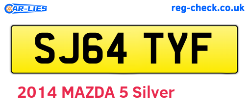 SJ64TYF are the vehicle registration plates.