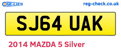 SJ64UAK are the vehicle registration plates.
