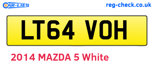 LT64VOH are the vehicle registration plates.
