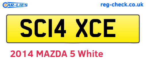 SC14XCE are the vehicle registration plates.