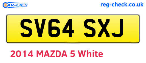 SV64SXJ are the vehicle registration plates.