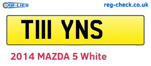 T111YNS are the vehicle registration plates.