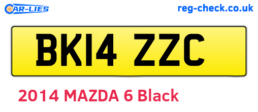 BK14ZZC are the vehicle registration plates.