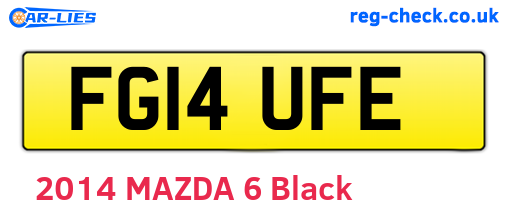 FG14UFE are the vehicle registration plates.