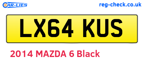 LX64KUS are the vehicle registration plates.