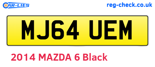 MJ64UEM are the vehicle registration plates.