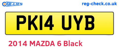 PK14UYB are the vehicle registration plates.