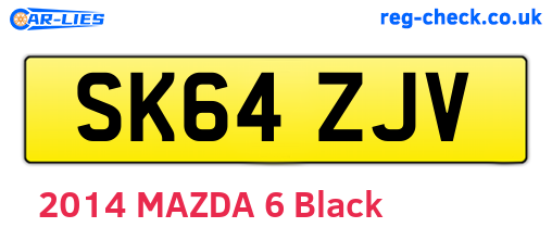 SK64ZJV are the vehicle registration plates.