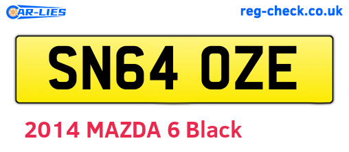 SN64OZE are the vehicle registration plates.