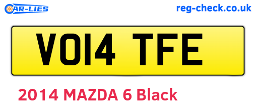 VO14TFE are the vehicle registration plates.