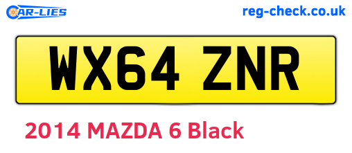 WX64ZNR are the vehicle registration plates.