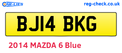 BJ14BKG are the vehicle registration plates.