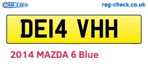 DE14VHH are the vehicle registration plates.