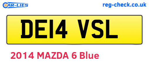 DE14VSL are the vehicle registration plates.