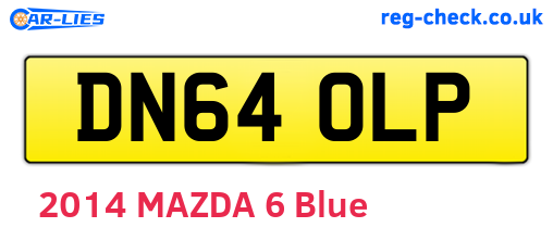 DN64OLP are the vehicle registration plates.